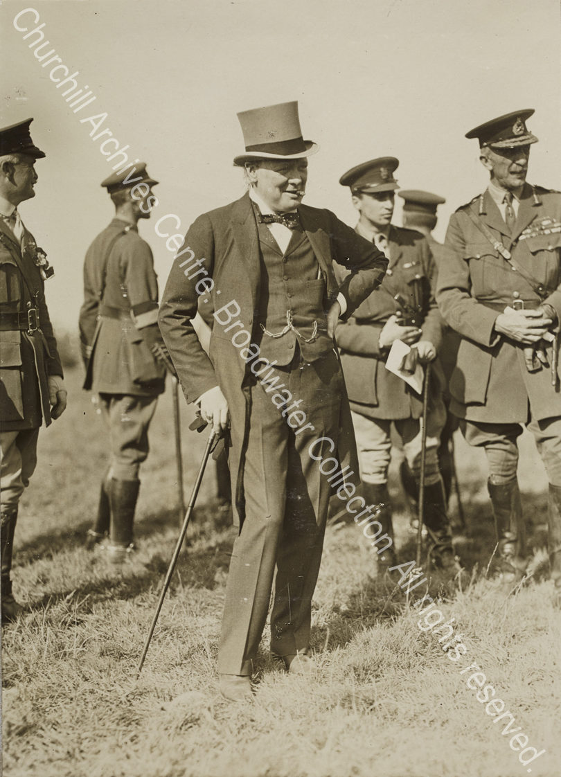 Group photograph of WSC [Secretary of State for War] and others