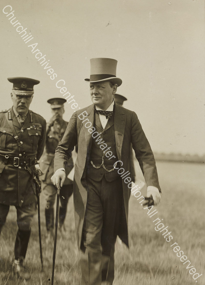 Group photograph of WSC [Secretary of State for War] and others