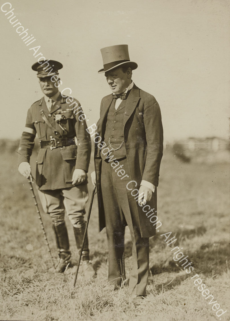 Full length photograph of WSC [Secretary of State for War]