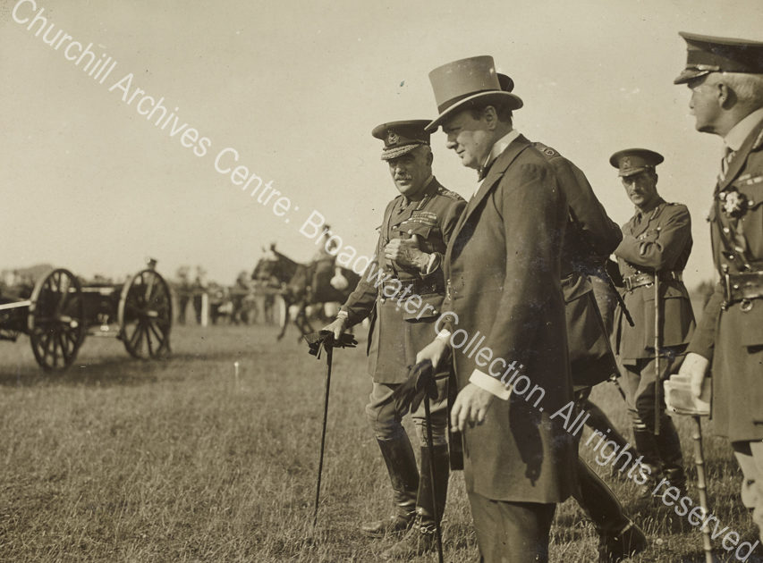 Group photograph of WSC [Secretary of State for War] and others