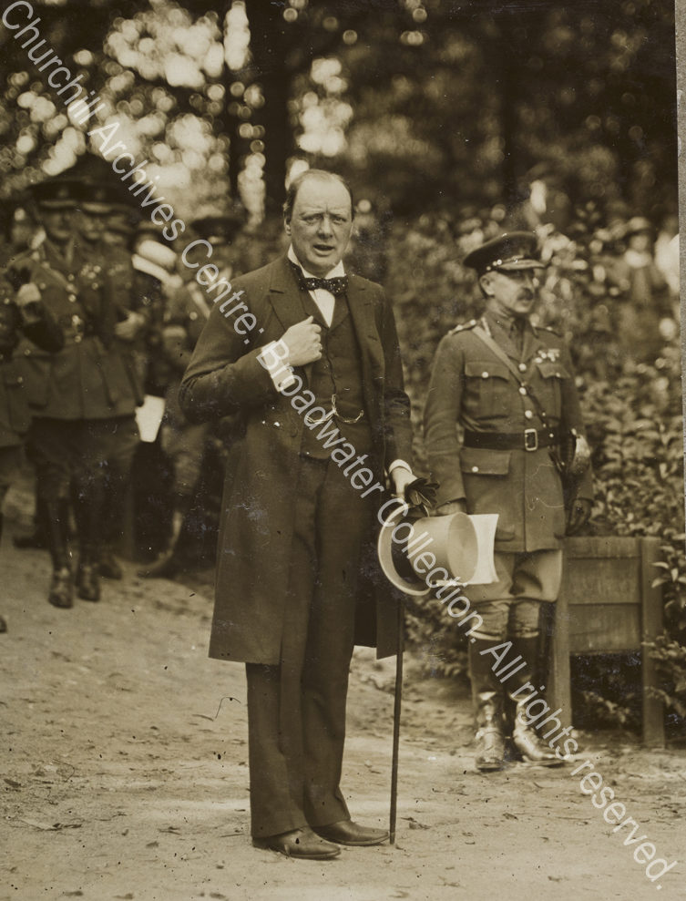 Full length photograph of WSC [Secretary of State for War]