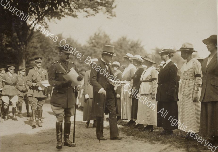 Full length photograph of WSC [Secretary of State for War]