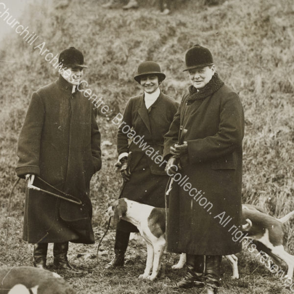 Photograph of WSC with Randolph Churchill and [Gabrielle] "Coco" Chanel in [? Dampierre