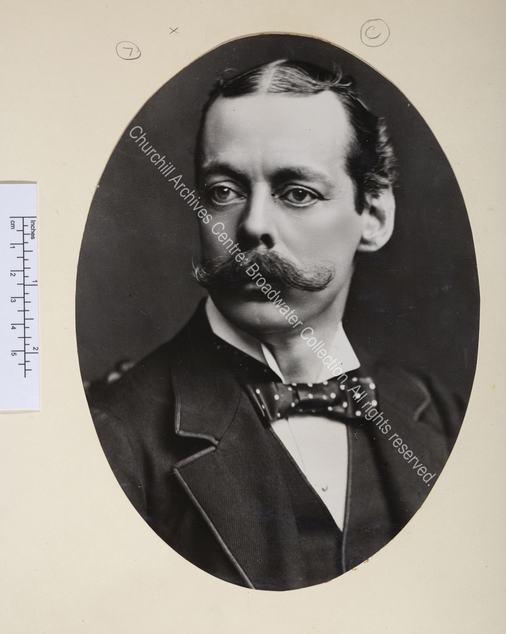 Oval portrait photograph.