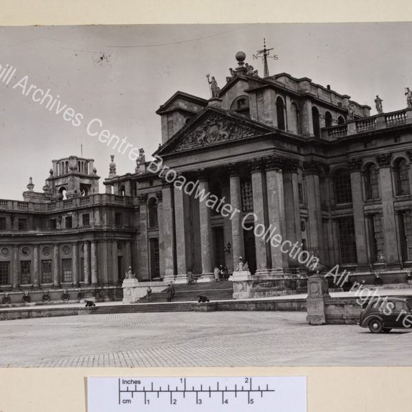 Photograph of front entrance to Blenheim Palace