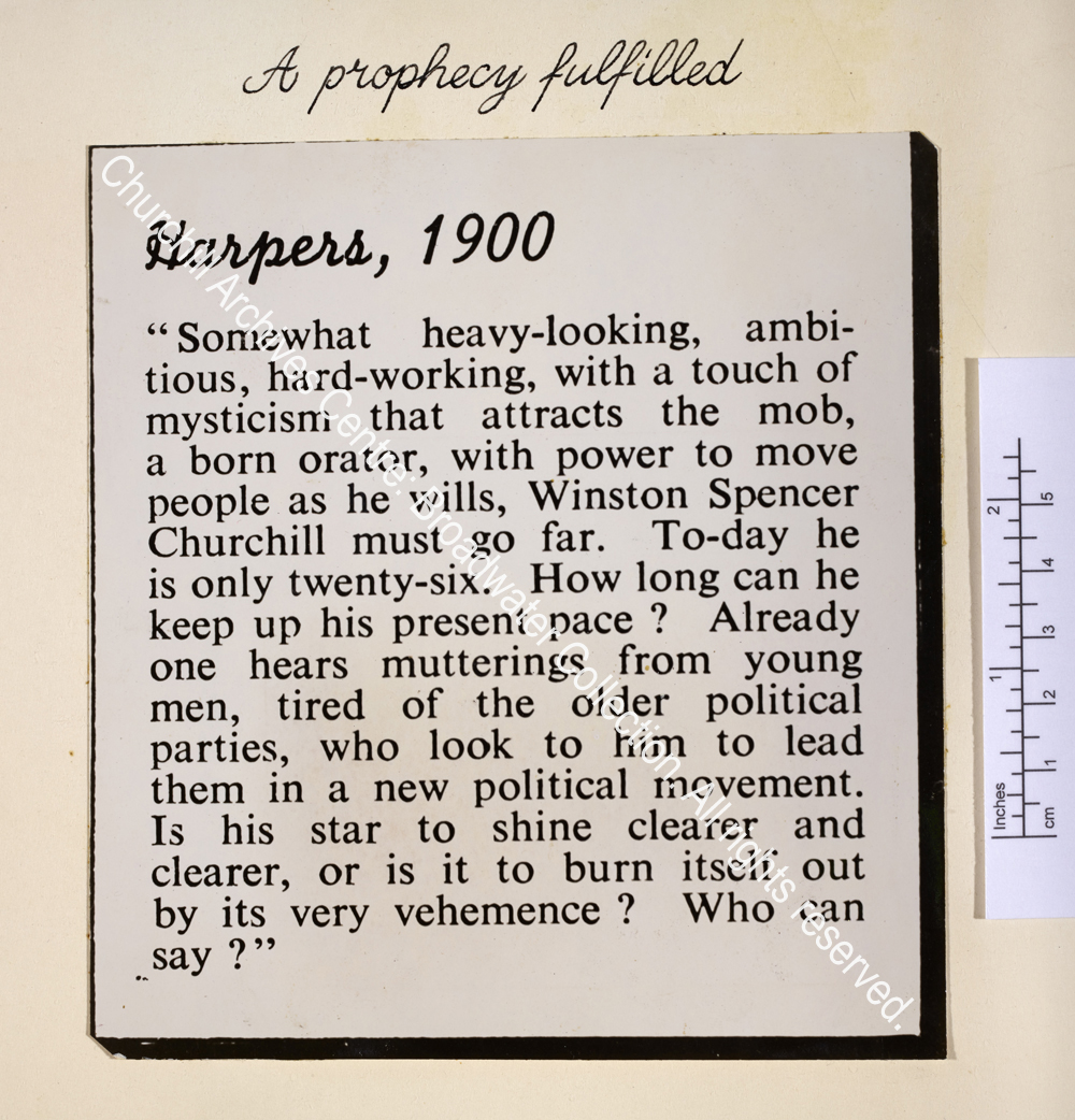 Cutting from Harpers speculating on WSC's political future