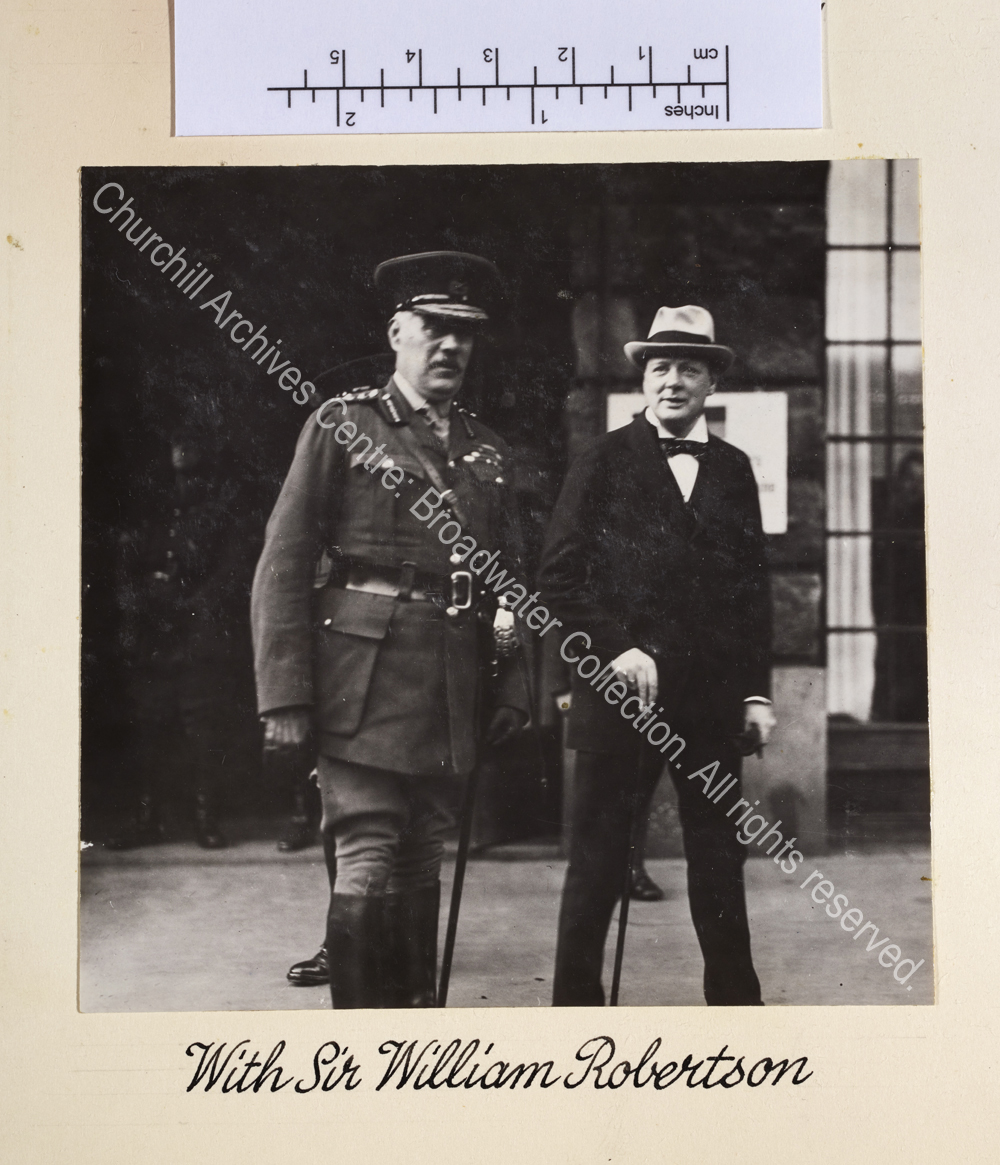 WSC walking with Sir William Robertson.