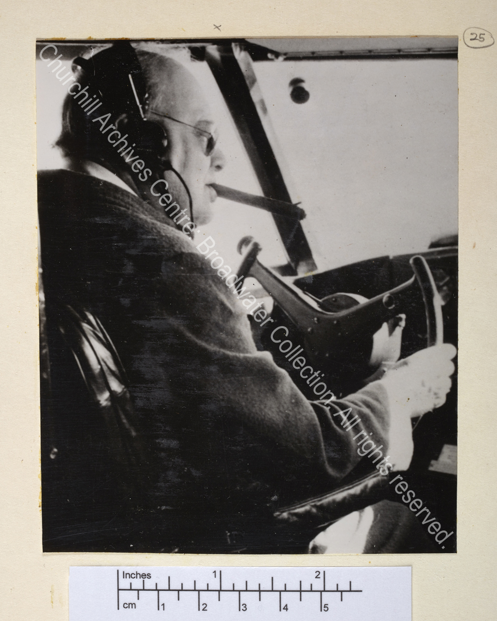 Photo showing WSC in the cockpit of a plane