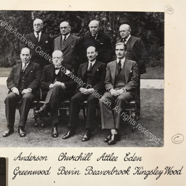 Photo shows from left to right (front row): Sir John Anderson [later 1st Lord Waverley]