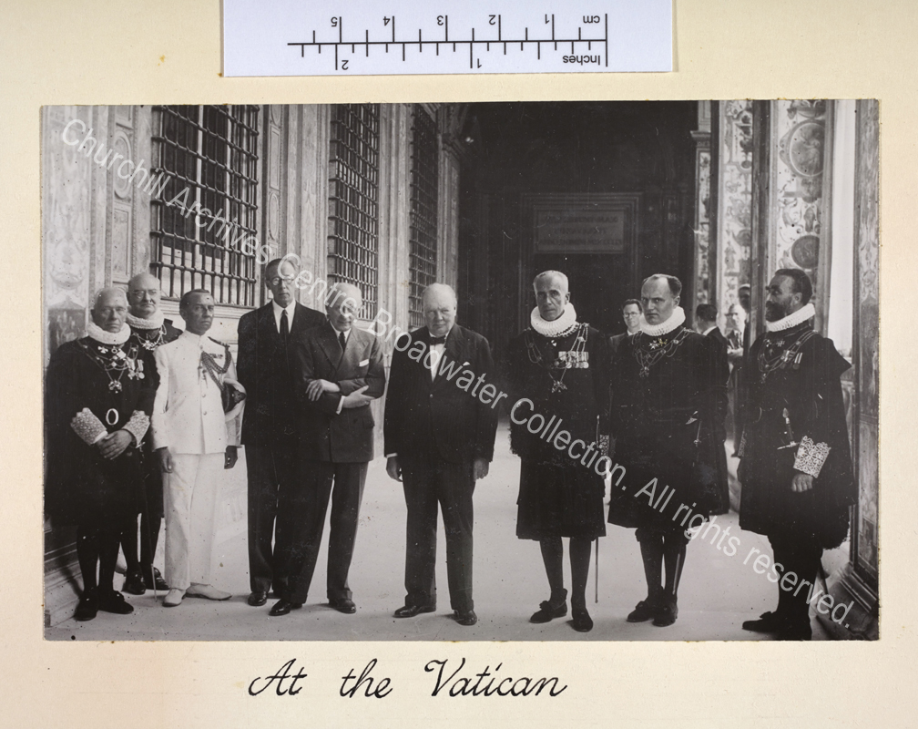Photo shows WSC with uniformed Vatican guards.