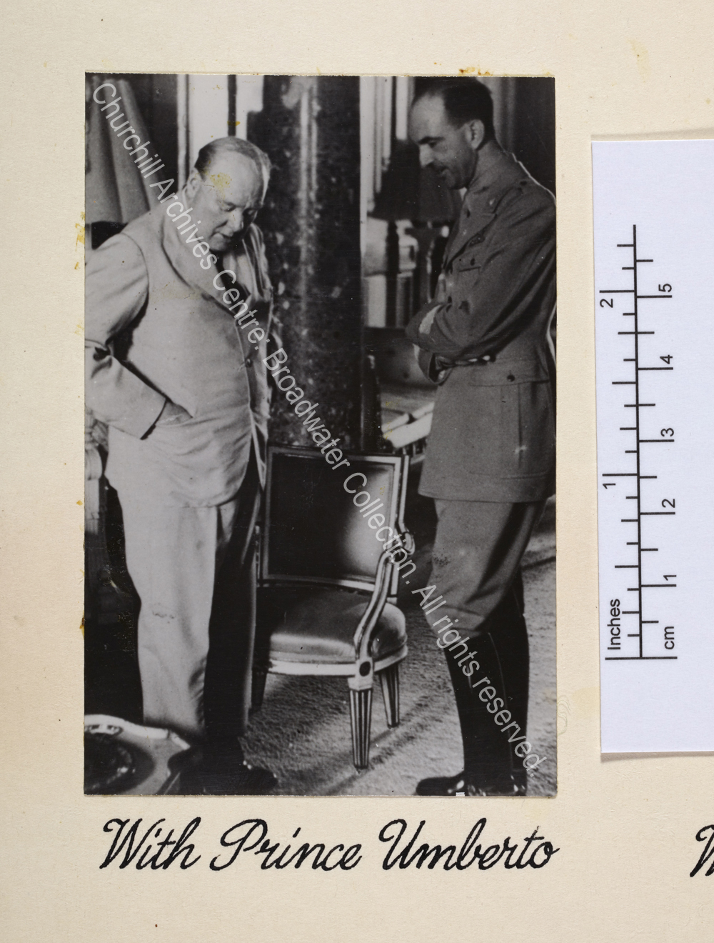 Photo shows WSC and Prince Umberto