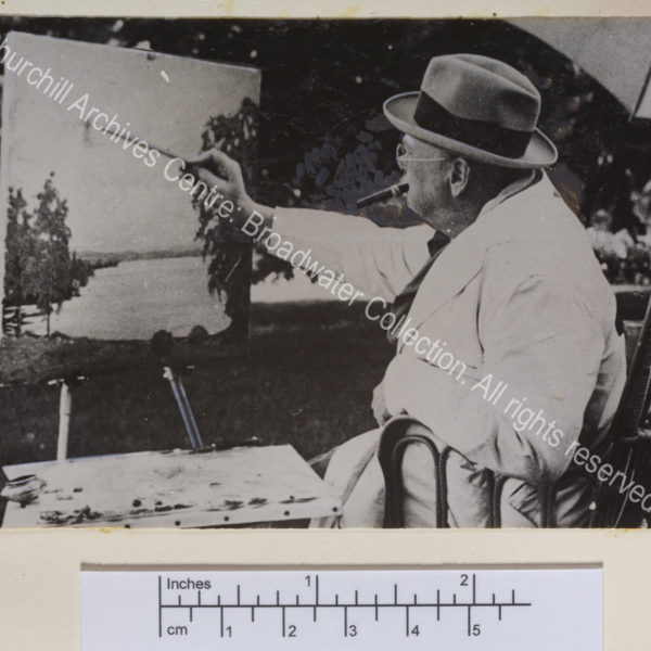 Photo shows WSC in profile wearing spectacles