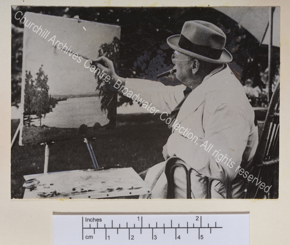 Photo shows WSC in profile wearing spectacles
