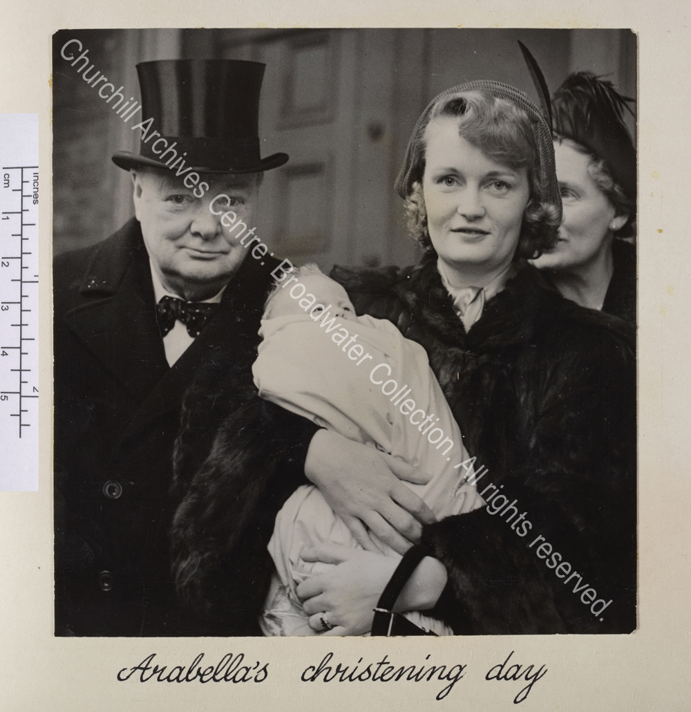 Photo of WSC standing next to June Churchill