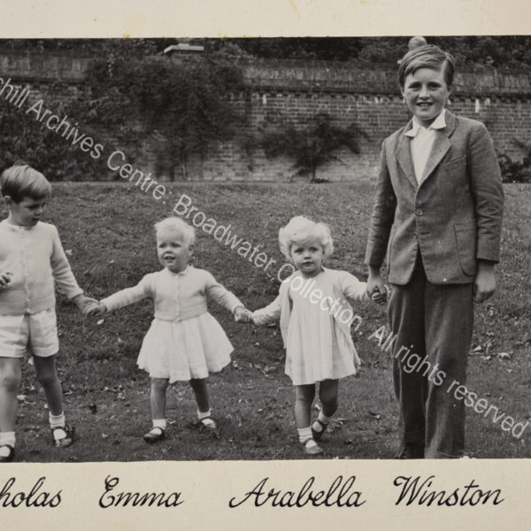 Photo of WSC's grandchildren as young children showing from left to right: Nicholas Soames