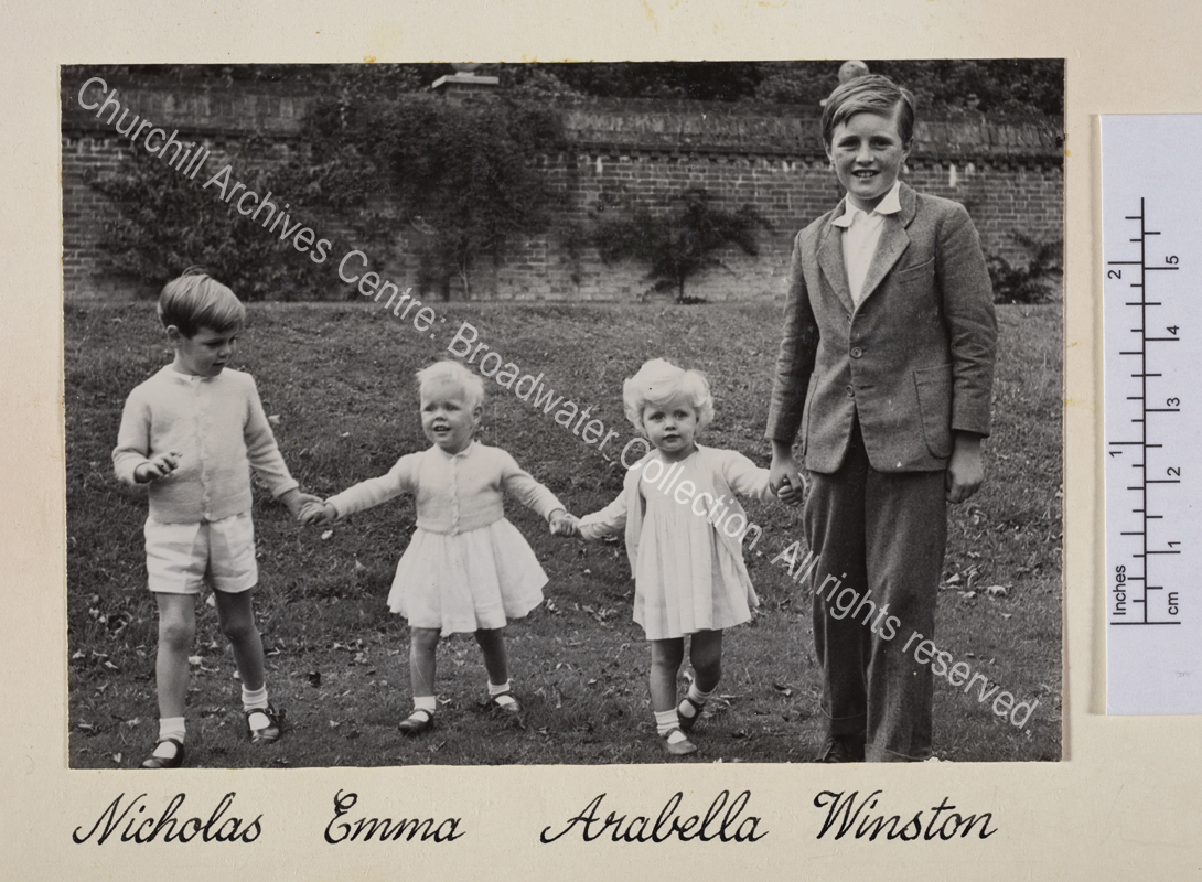 Photo of WSC's grandchildren as young children showing from left to right: Nicholas Soames