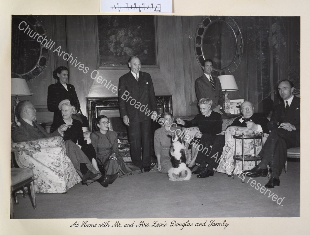 Photo shows WSC and CSC with Lewis Douglas [United States Ambassador to Britain] and his family.