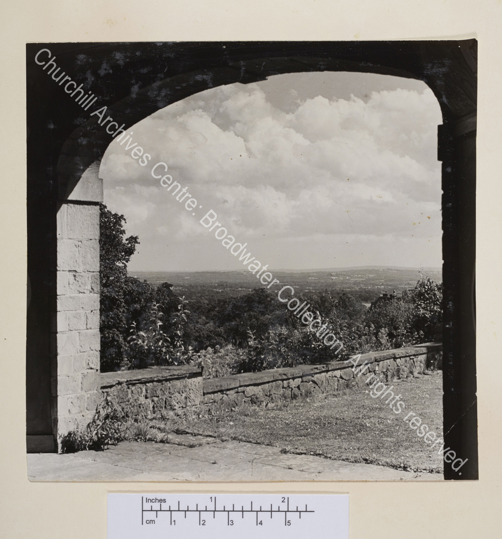 View from inside the Marlborough pavilion looking at the weald of Kent.