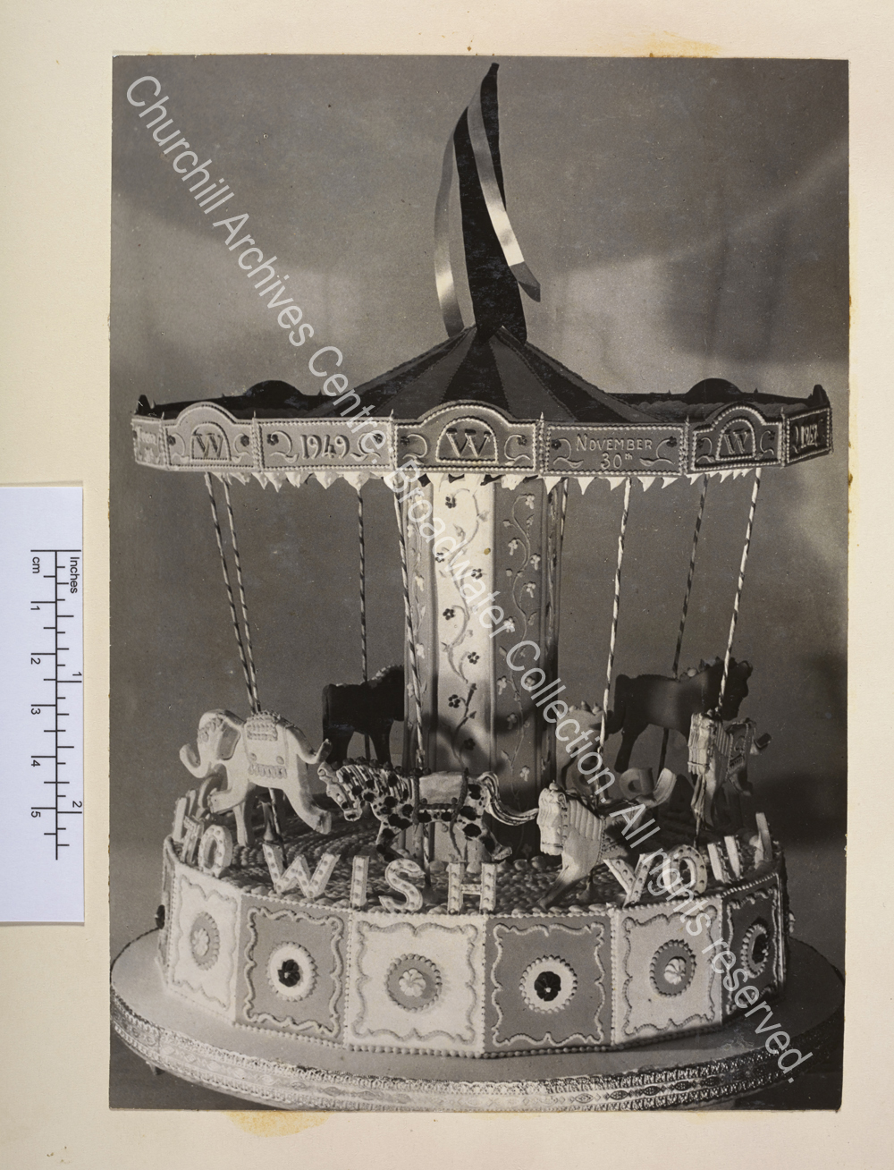 Birthday cake in the shape of a carousel