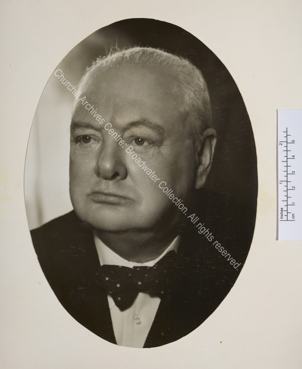 Oval portrait photograph of WSC by Vivienne [Mrs Florence Entwistle also known as Florence Vivienne Mellish].