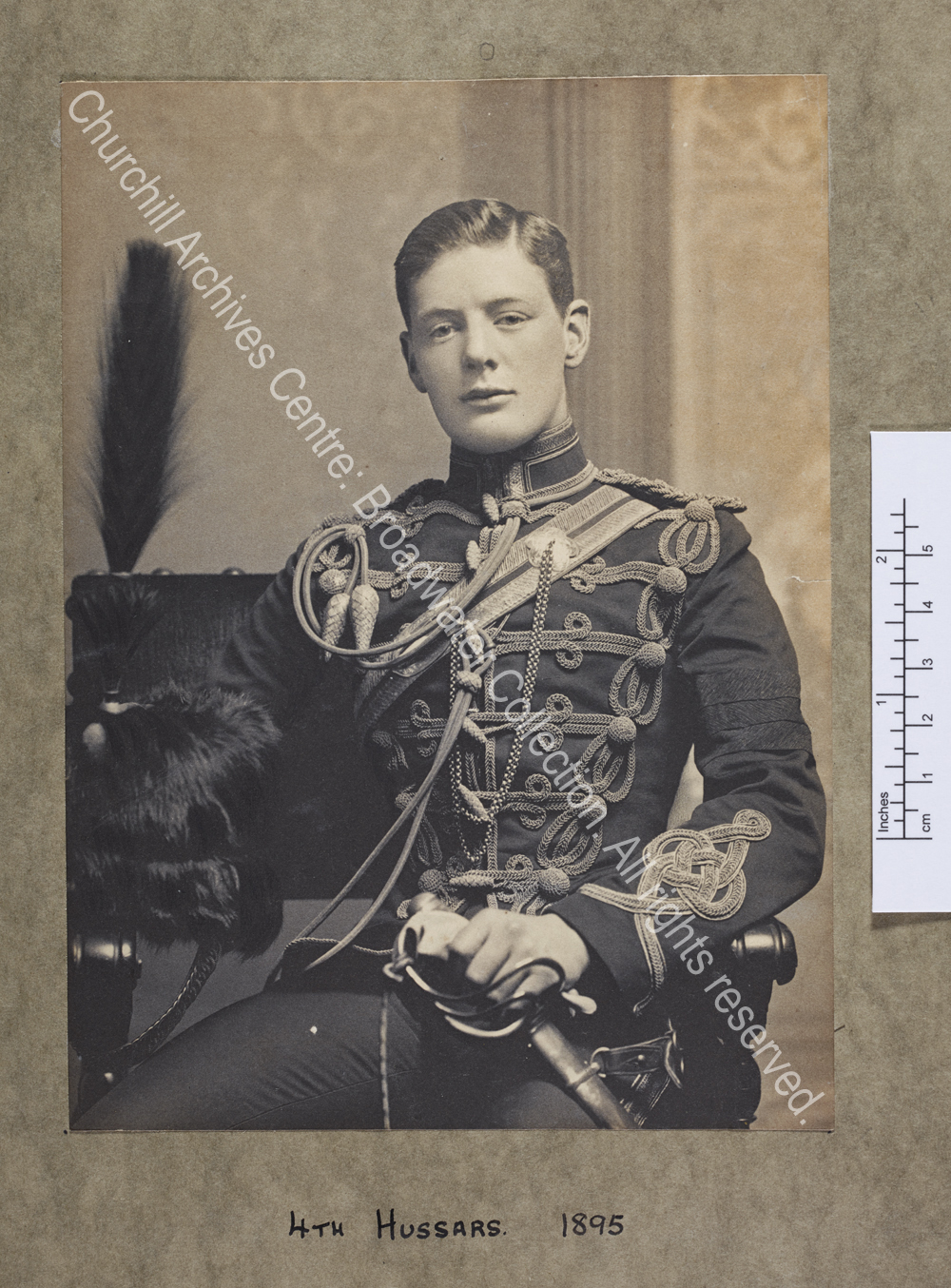 Half-length photograph of WSC in his Hussars uniform