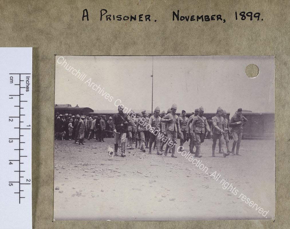 Photograph of WSC with other prisoners during the Boer War in [Pretoria