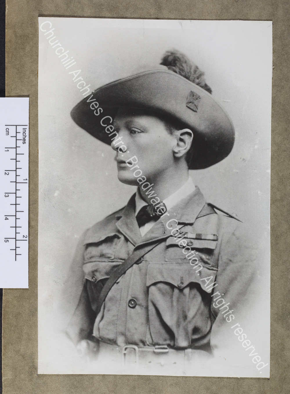 Head and shoulders photograph of WSC in profile (facing left)