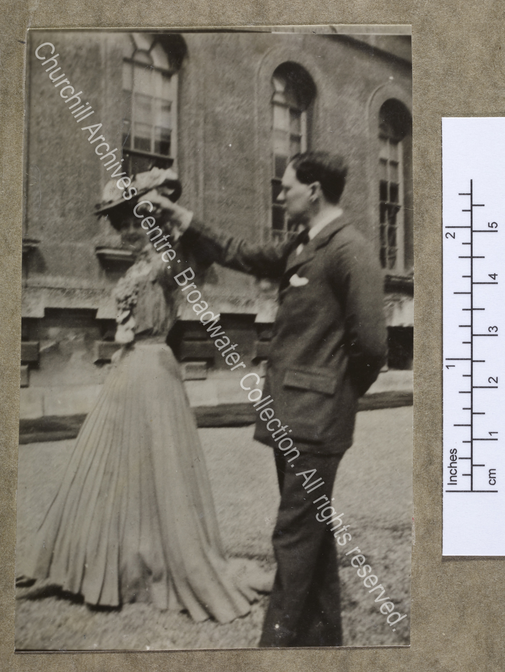 Full-length photograph of WSC with the Duchess [earlier Consuelo Vanderbilt