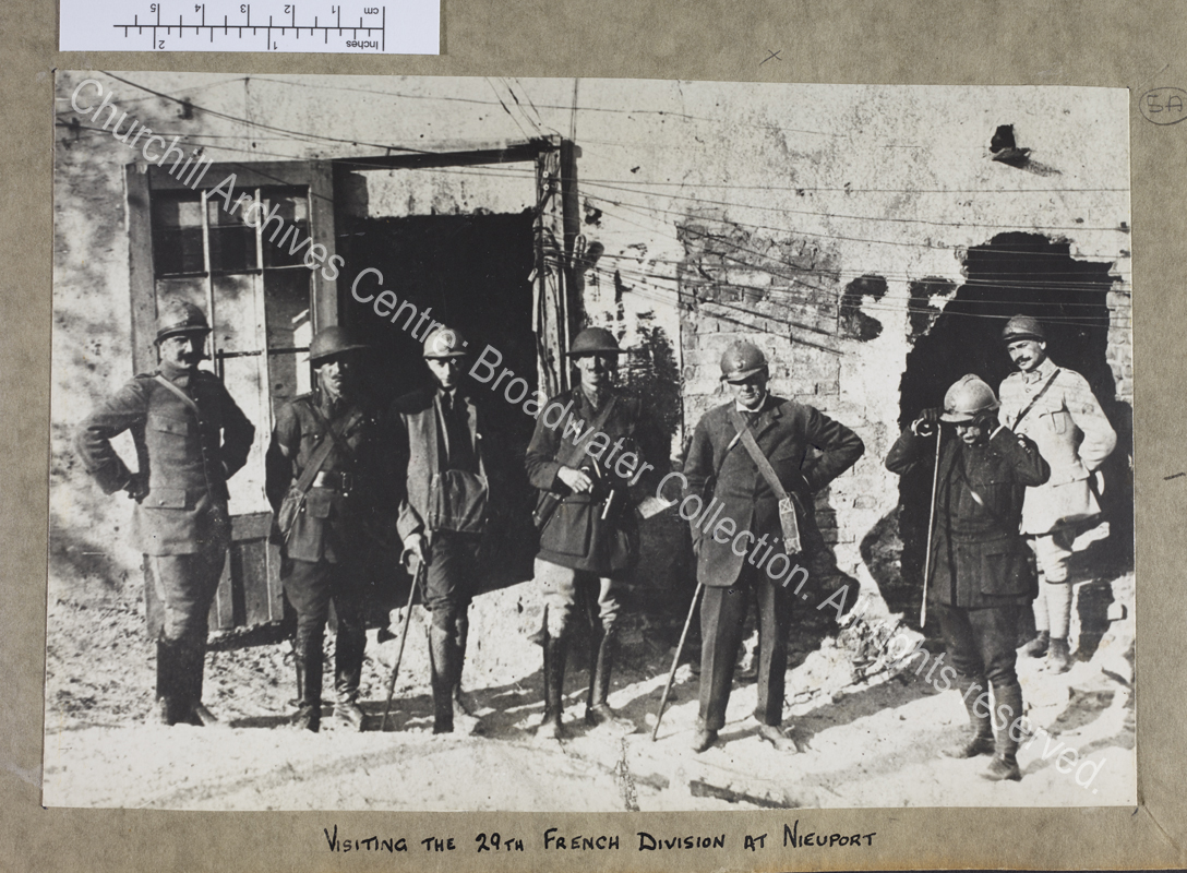 Group photograph of WSC with French soldiers in Belgium