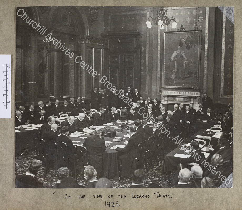 Photograph of the signing of the treaty [by delegates from Britain