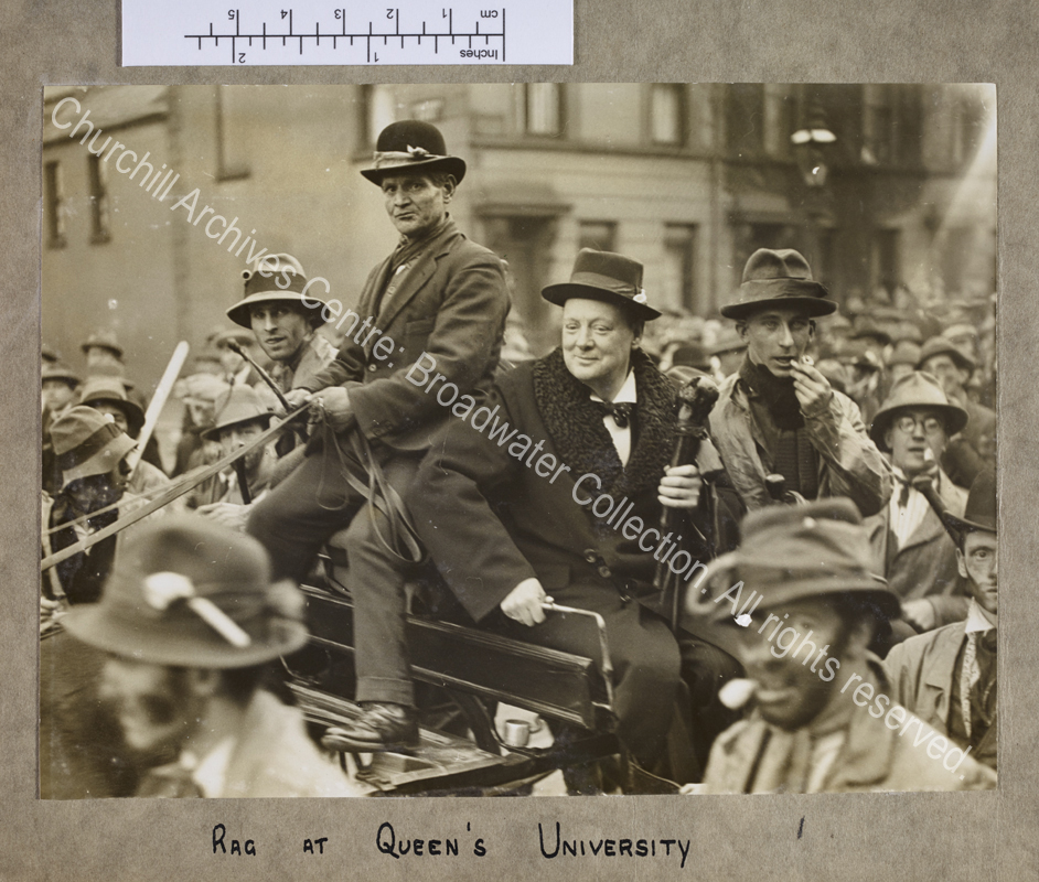 Photograph of WSC in an open carriage [a jaunting car]