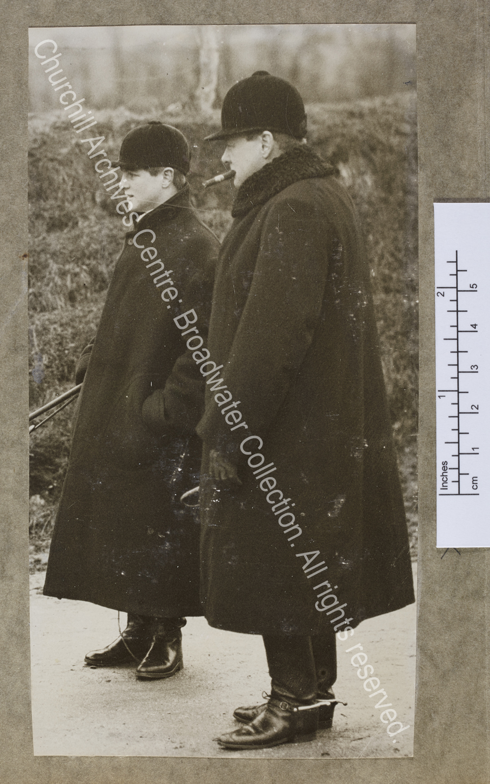 Photograph of WSC and Randolph Churchill in [? Dampierre