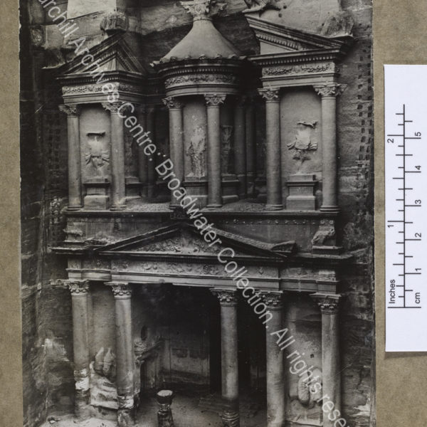 Photograph of the temple of Al Khazneh ("The Treasury") at Petra [Jordan]