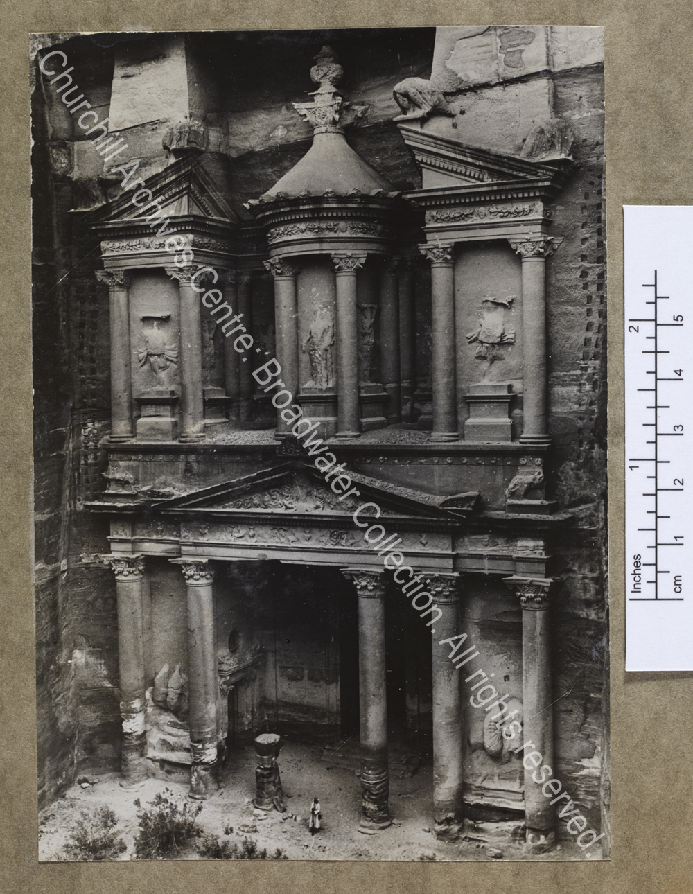 Photograph of the temple of Al Khazneh ("The Treasury") at Petra [Jordan]